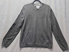 Banana Republic Brown Cotton Cashmere V-Neck Knit Elbow Pad Sweater Men's Sz M