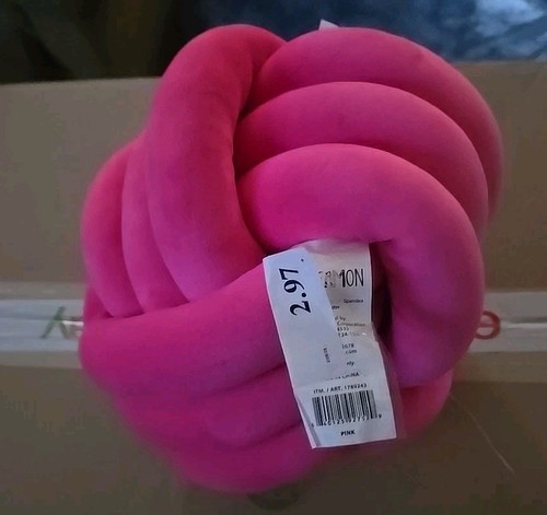 Soft Knot Ball, Round Throw Pillow Cushion Home Decoration Plush 11” New Pink - Picture 2 of 2