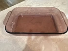 Vintage PYREX 232-R Cranberry  Glass 7 x 11 x 1.5 Casserole Dish 2 Qt