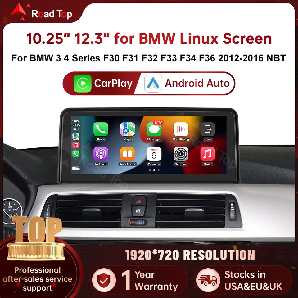 10.25"CarPlay Android Auto Car Multimedia Touch Screen For BMW F32/F33/F36 NBT - Image 4 of 4