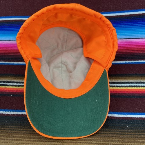 Vtg Blaze Orange Ear Flap Hunting Mens Hat Sz M Thick Insulated Trappers Cap - Picture 9 of 12