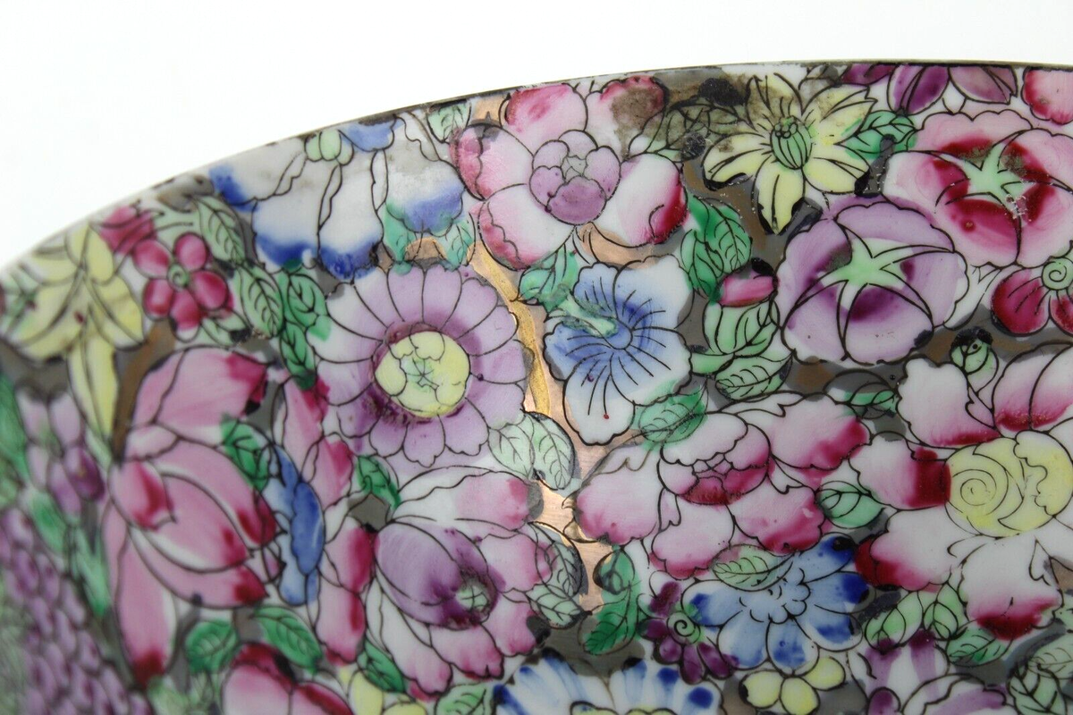 Bol Chine Ancien – Dynastie Qing, époque Qianlong (XVIIIe) – Porcelaine Fleurs