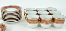 Bernardaud Limoges Vendome Crimson Demitasse Cup & Saucer Set-You Select