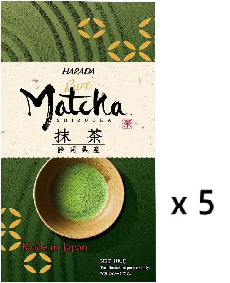 5 x Harada Seicha Premium Shizuoka Matcha Powder 100g Made in
