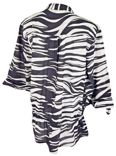 MICHAEL KORS Womans Black & White S/S TUNIC SHIRTDRESS Shirt - L - RRP £145 - Picture 12 of 13