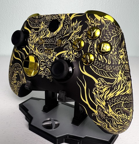 Gold Dragon - Gold Chrome Accents - Custom Wireless Controller for Xbox Or PC - Picture 3 of 6
