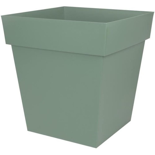 EDA PLASTIQUE - Vaso quadrato Tuscany - 50 cm - 87 L - Verde alloro - Foto 2 di 2