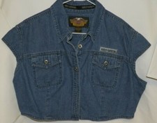 Ladies Denim Harley Davidson Brand Vest, Size Large, Excellent Condition