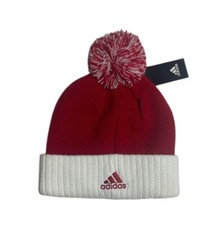 AdidaS Knit Beanie Hat - Culture Cuffed Pom, ROYAL OR RED, ONE SIZE FITS ALL
