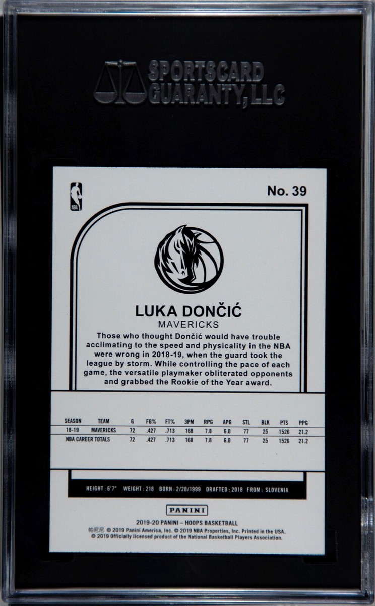 2019 Panini NBA Hoops #39 Luka Doncic SGC 9.5 | eBay