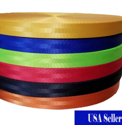 1" 2.5cm Seat-belt Blue Red Green Black Orange Polyester Webbing Strap Repair
