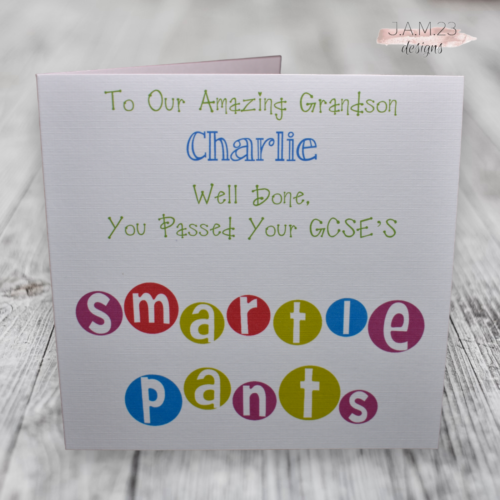 Personalised Passed Exams Congratulations Card GCSEs SATS A Levels Boys Girls - Picture 1 of 9