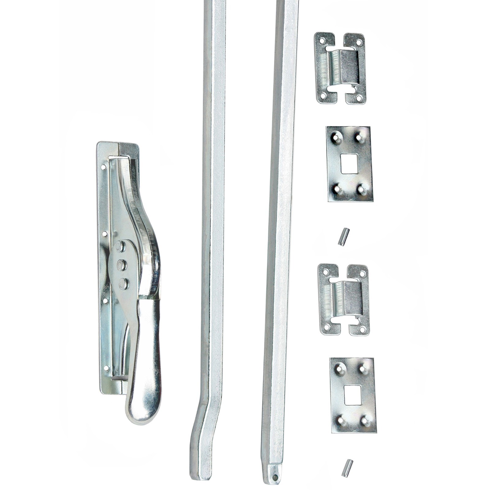 1 Set Door Bolts With Door Locks 2340 Mm Silver