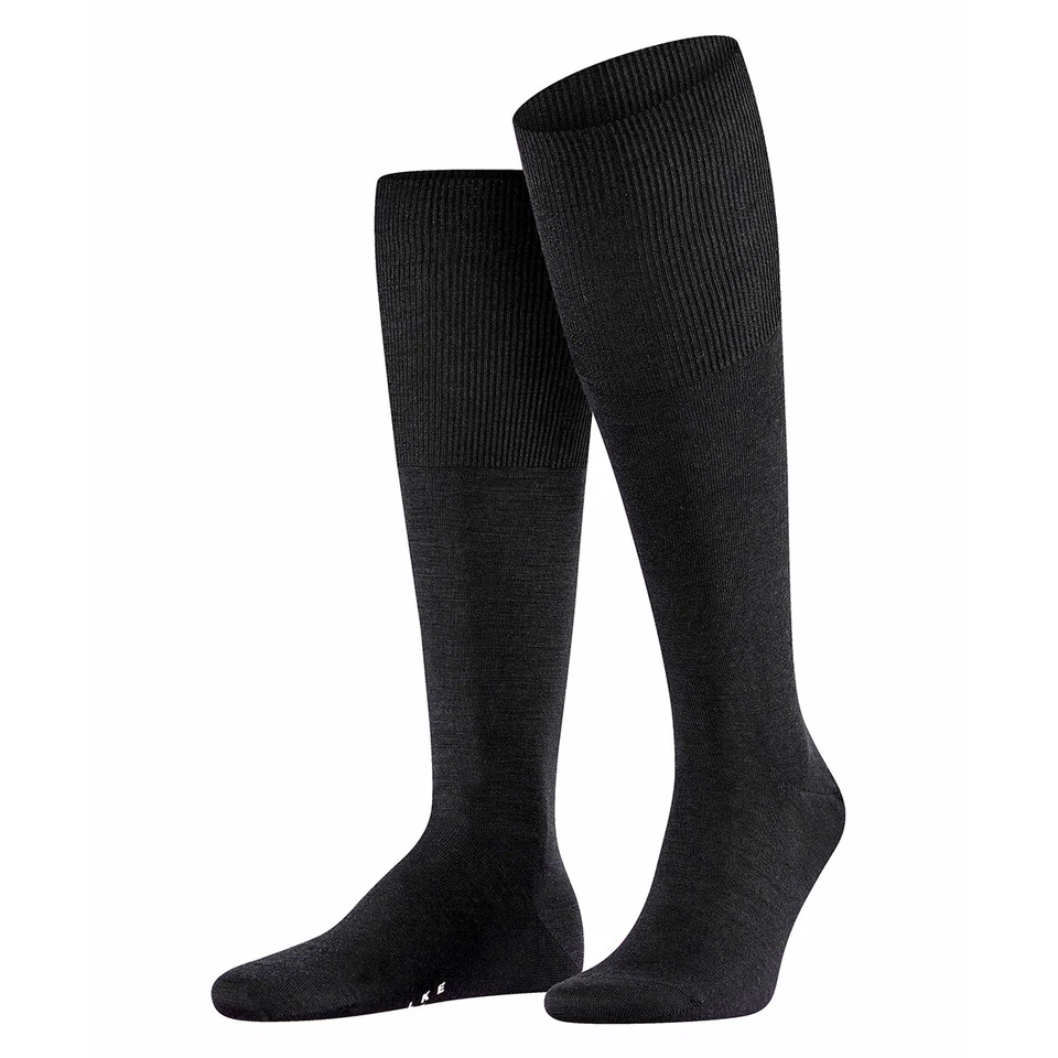 Falke elegante Herren-Kniestrümpfe AIRPORT schwarz atmungsaktiv Merinowolle NEU - Bild 1 von 1