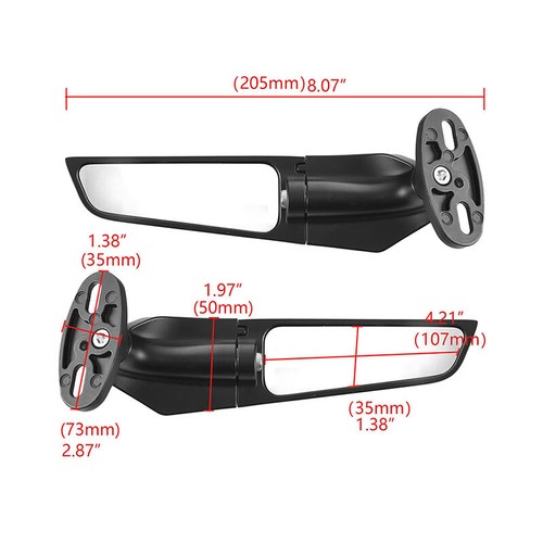 Espejo retrovisor giratorio ajustable actualización giratoria ajustable con ala de viento para BMW S1000RR/S 1000RR - Imagen 8 de 12