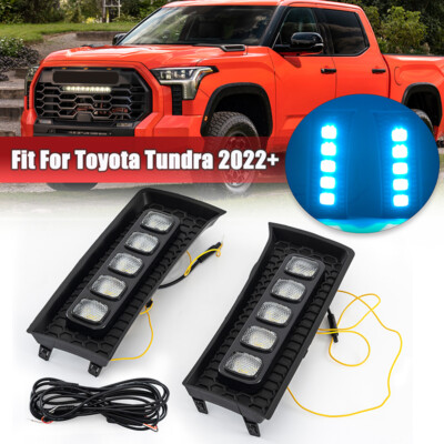 2022-2024  For Toyota Tundra Daytime Running Lights LED DRL Fog Lamp Replacement