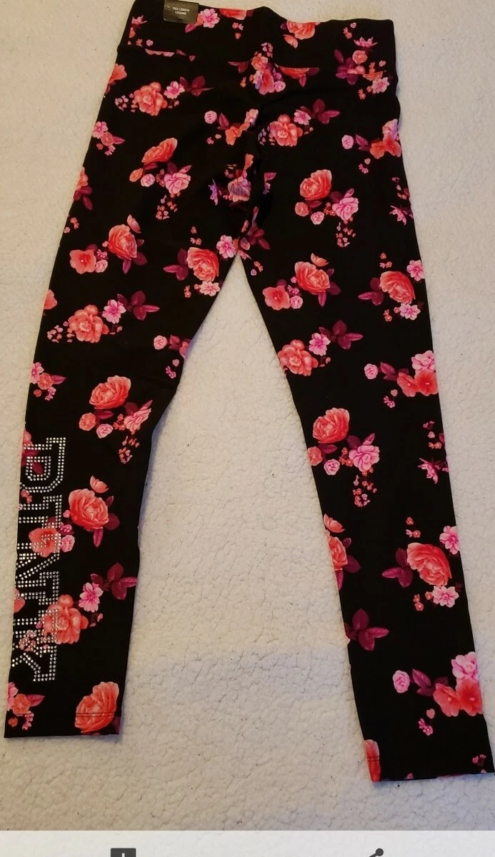 VICTORIA SECRET PINK BLING Vintage Floral YOGA LEGGINGS M LAST 1