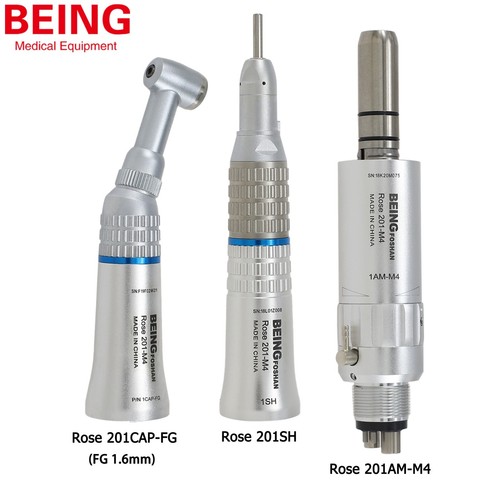 BEING Dental Contraángulo 1.6mm Velocidad Lenta Motor Aire Pieza de Mano Recta 4 Agujeros - Imagen 3 de 24