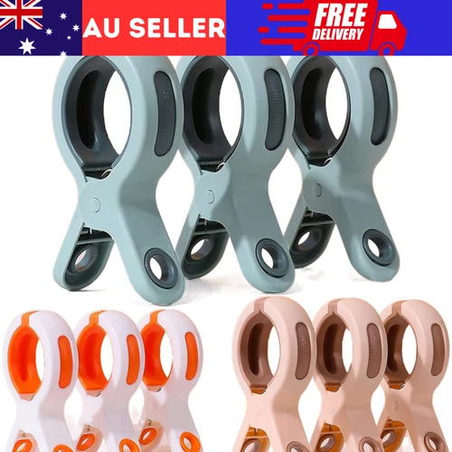 3/6 Pack Windproof Clips Pegs Large Clamp Clothes Beach Towel Home Drying Racks