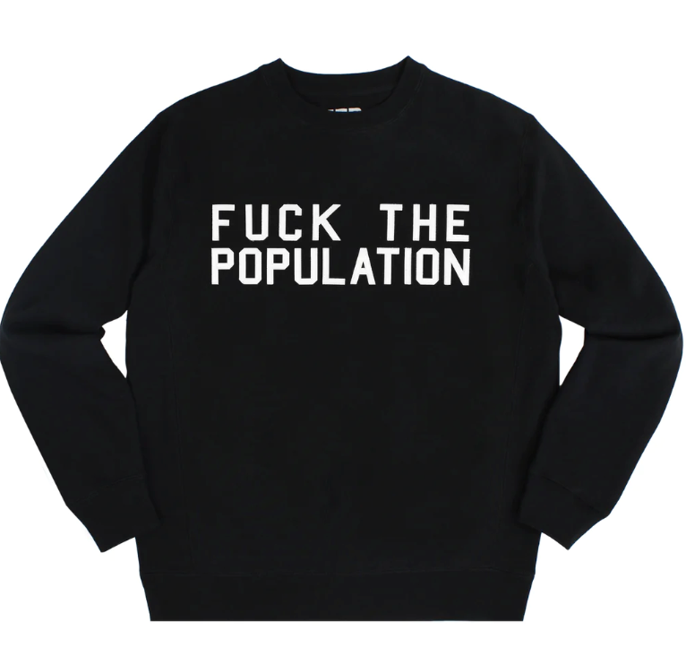FTP Varsity Crewneck Black Sweatshirt 2024 2XL FuckThePopulation 