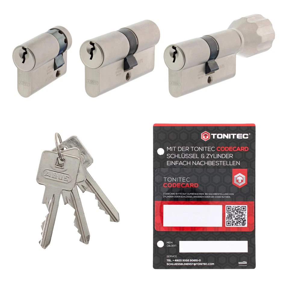 ABUS A93 Profilzylinder gleichschließend Schließanlage individuell mit Codecard