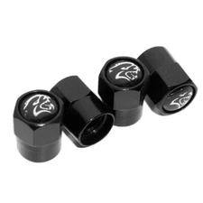 Compatible with Hellcat 4Pcs Tire Valve Stem Caps Black Anodized Aluminum Set