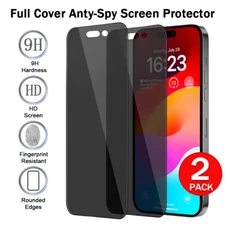 2x For iPhone 16 15 Pro Max 14 13 12 11 Privacy Tempered Glass Screen Protector