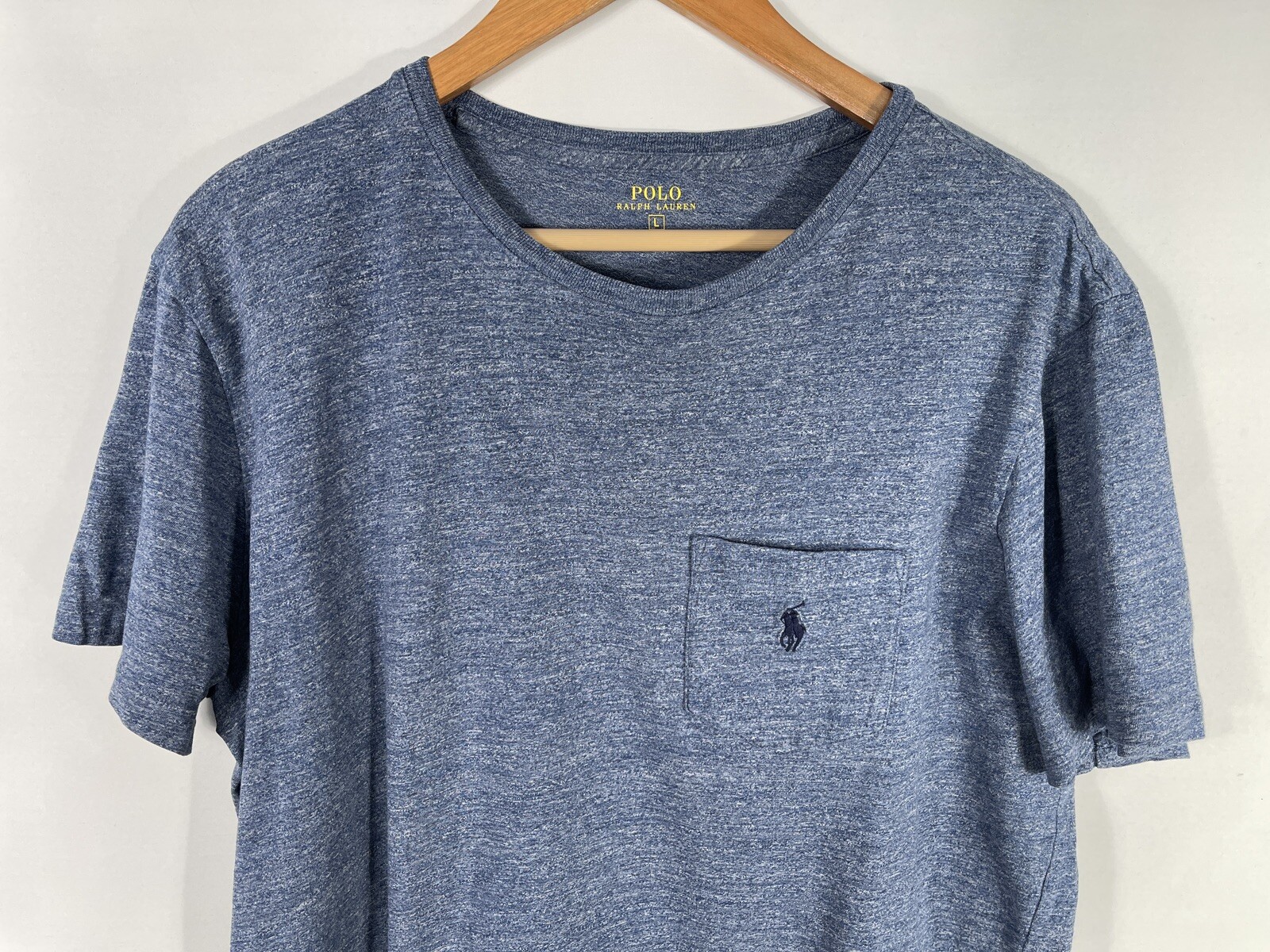 PONY Polo Ralph Lauren uomo maglietta grande blu erica girocollo manica corta