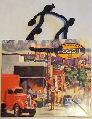 NEW OLD STOCK AUTHENTIC FOSSIL GIFT PRESENTATION BAG -CITY SCAPE