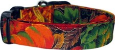 Black Autumn Harvest Custom Handmade Dog Collar