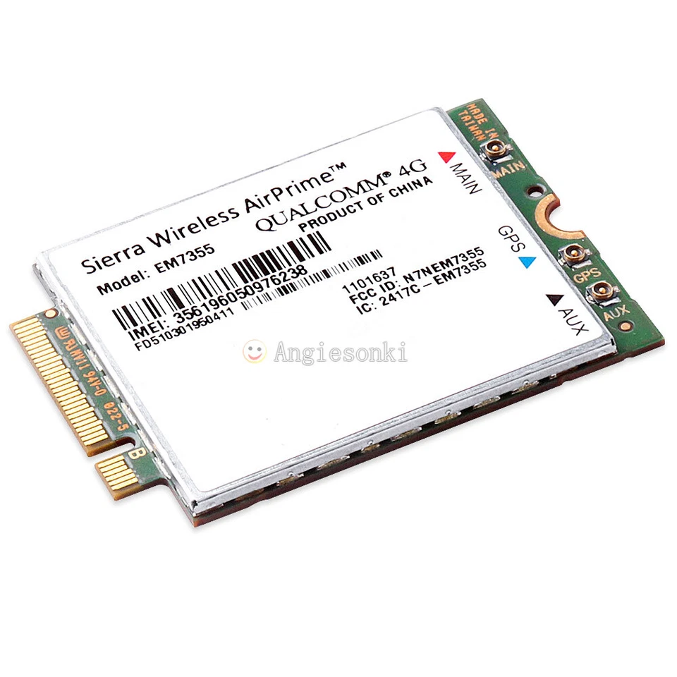 Sierra Wireless AirPrime EM7355 4G LTE Module WWAN Wifi Card,Gobi 5000 NGFF AT&T - Image 3 of 4