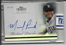 2012 TOPPS TRIBUTE BLACK AUTOGRAPH MICHAEL PINEDA 08/99