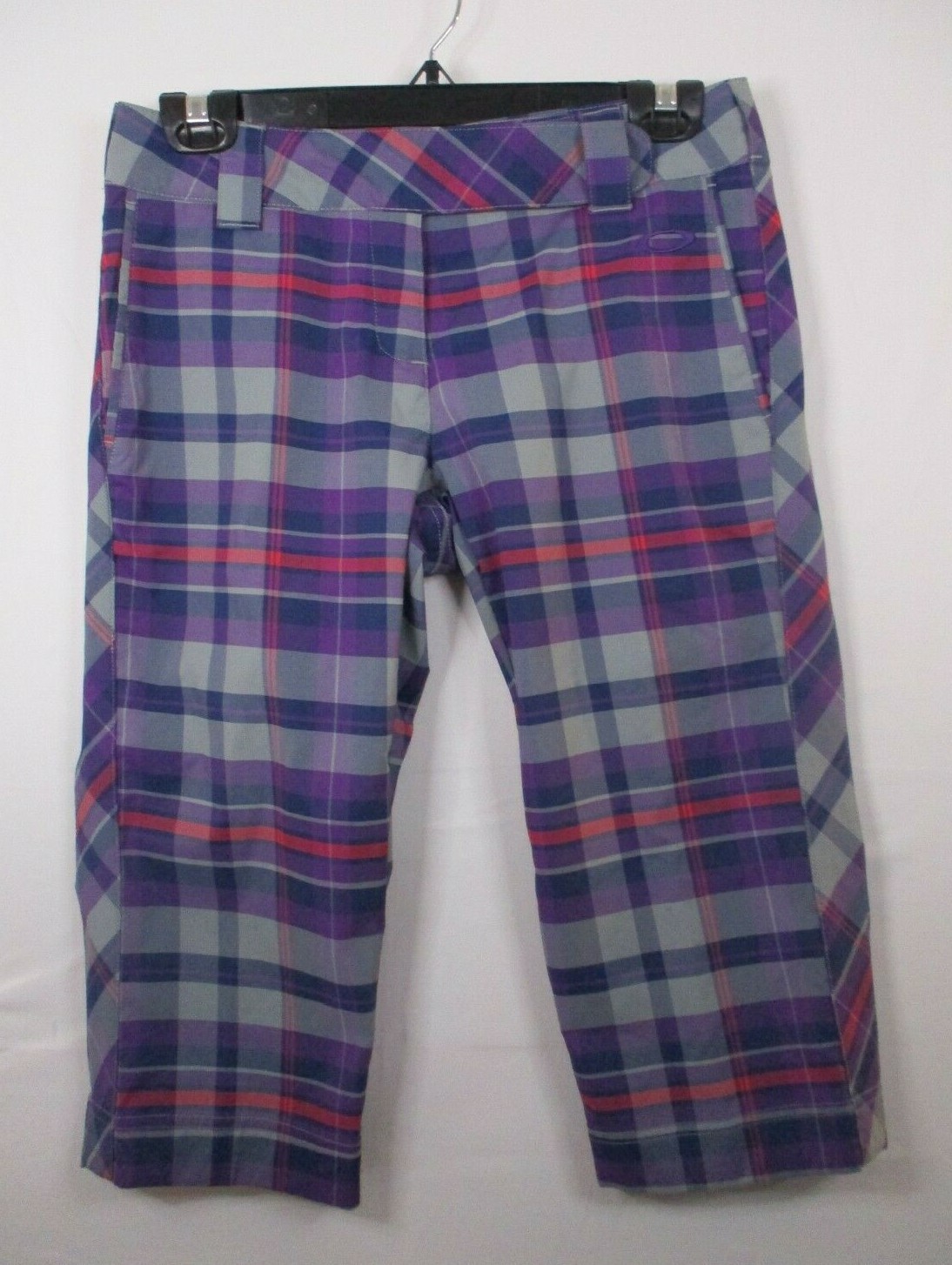 Oakley Plaid Knee Length Cropped Plaid Golf Pants