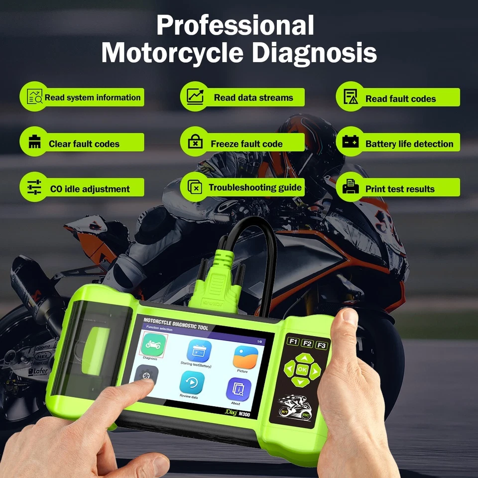 Original M300 Scanner OBD2 Motorcycle All System Diagnostic Fault Code Reader Uk - Image 4 of 4
