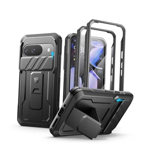 for Google Pixel 9 Case with Slide Camera Cover & Built Google pixel 9-Black