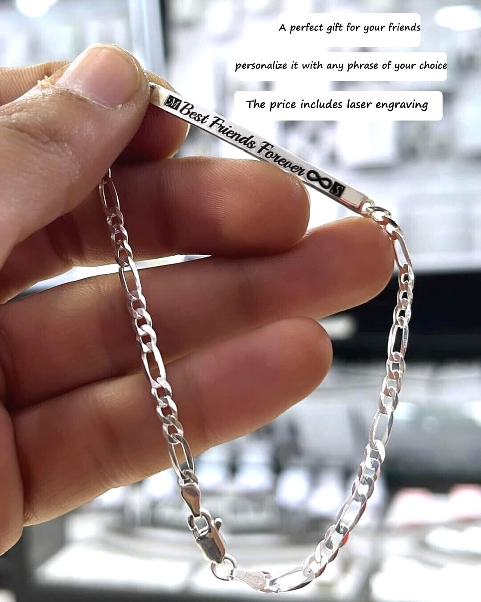 Silver, '925 Italy, 'Chain 'Pretty 'Bracelet 'Men 'Fashion
