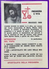 SANTINO HOLY CARD, APOSTOLATE OF PRAYER, MAY 1969 - REF. 7992