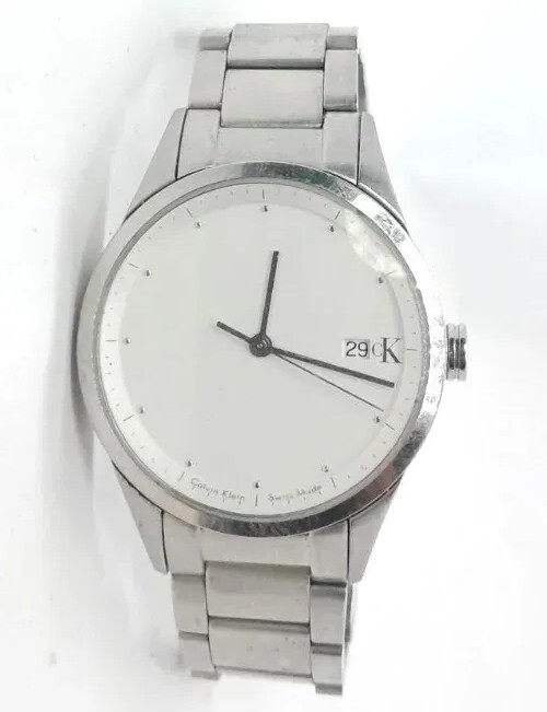Men Calvin Klein Watch K22321 Steel Silver Case Bracelet Band