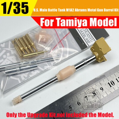 1/35 US M1A2 Abrams Main Battle Tank Metal Gun Barrels+Shells Kit for Tamiya