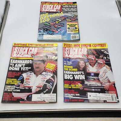 Vtg Set Of 3 Stock Car Racing Magazines 1998 & 1999 Dale Earnhardt (J ...
