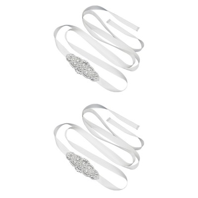  2 Count Retro -Perlengürtel Damen Kleiderzubehör Hochzeit Braut Schärpe