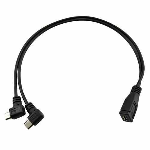 Micro USB Female to Dual Micro Male Angled Converter Charging Cable Y Splitter - 第 4/8 張圖片