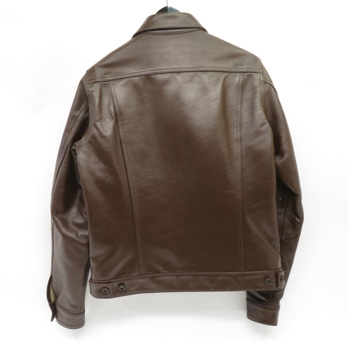 IRON HEART Horsehide Leather Trucker Jacket Size 36 B… Gem