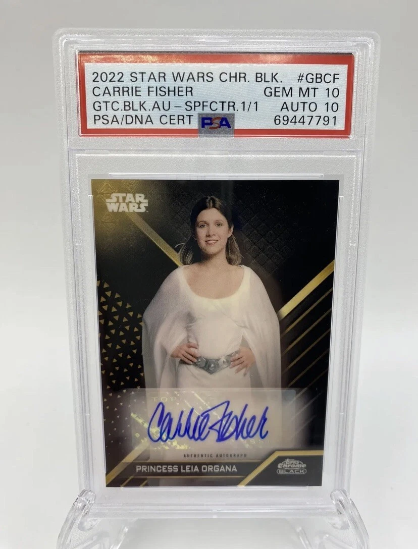 2022 Topps Star Wars Chrome Black Princess Leia Superfractor Auto 1/1 PSA 10 Gem