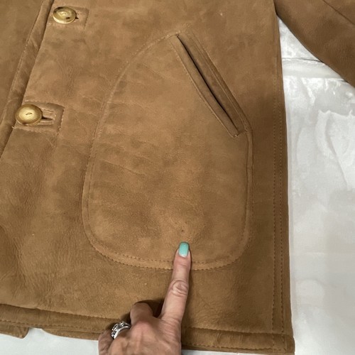 Sawyer of Napa Vintage Rancher Brown Shearling & Suede Coat Men's 40 Original - Picture 4 of 23