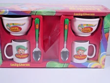 HTF Lucky Charms Cereal Collectors Set Incl Bowls Spoons & Cups NEW 2002 opened