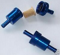 Serviceable Alloy Inline Fuel Filter 8mm quad trike mx BLUE