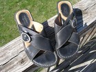 Women's BOC Born Black Leather Wedge Heel Platform Buckle Slip-on Size 8/39 W349 — photo 5