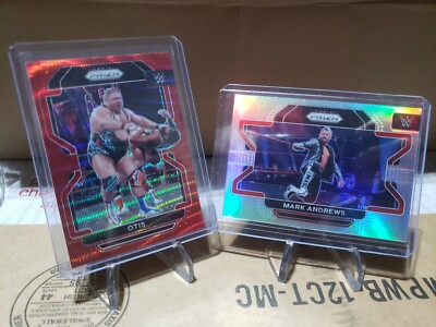 2022 PRIZM WWE OTIS RUBY WAVE + MARK ANDREWS SILVER