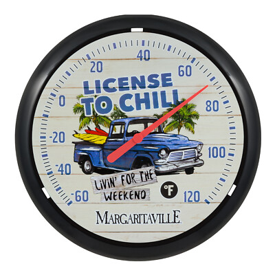 104-134B Margaritaville License To Chill 13.25'' Indoor/Outdoor Dial Thermometer